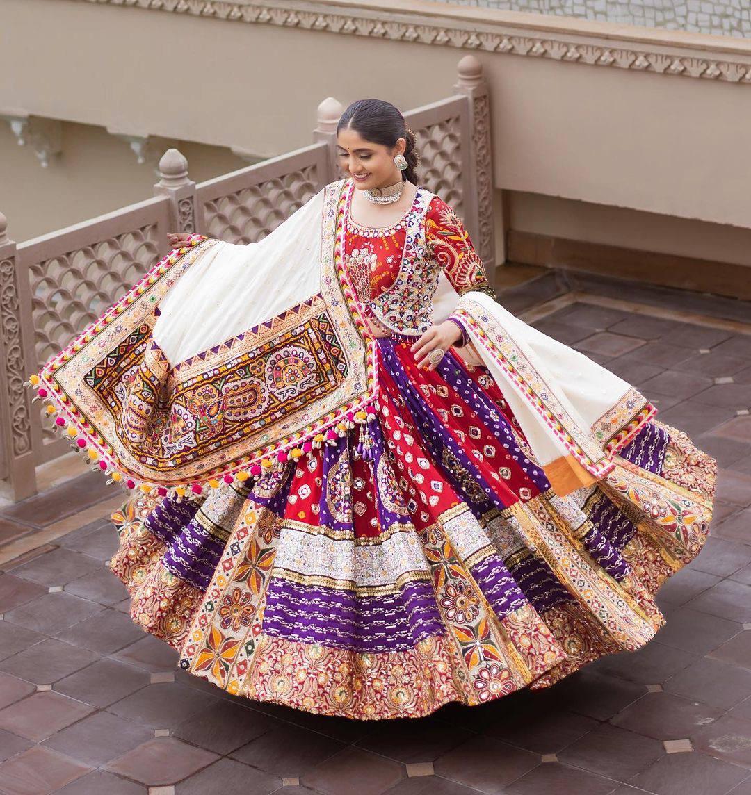 Navratri Night Classy Lehenga Choli With Real Mirror Work