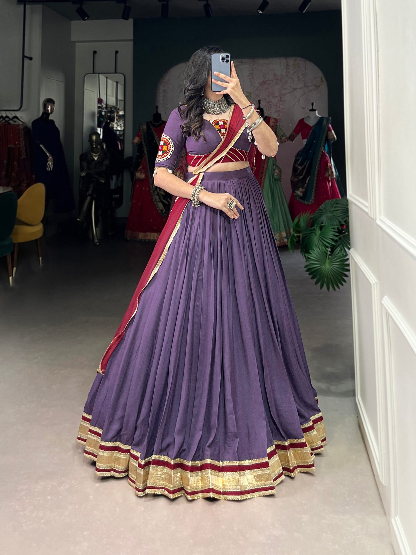 Baadal Banarasi Festive Purple Ensemble with Traditional Touch Elegance Lehenga Choli
