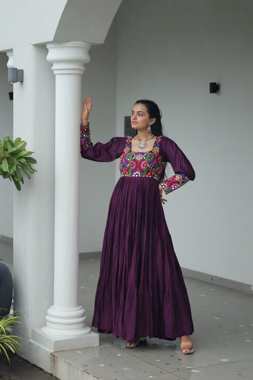 Vrindika Charm Mirror Embroidered Anarkali Gown