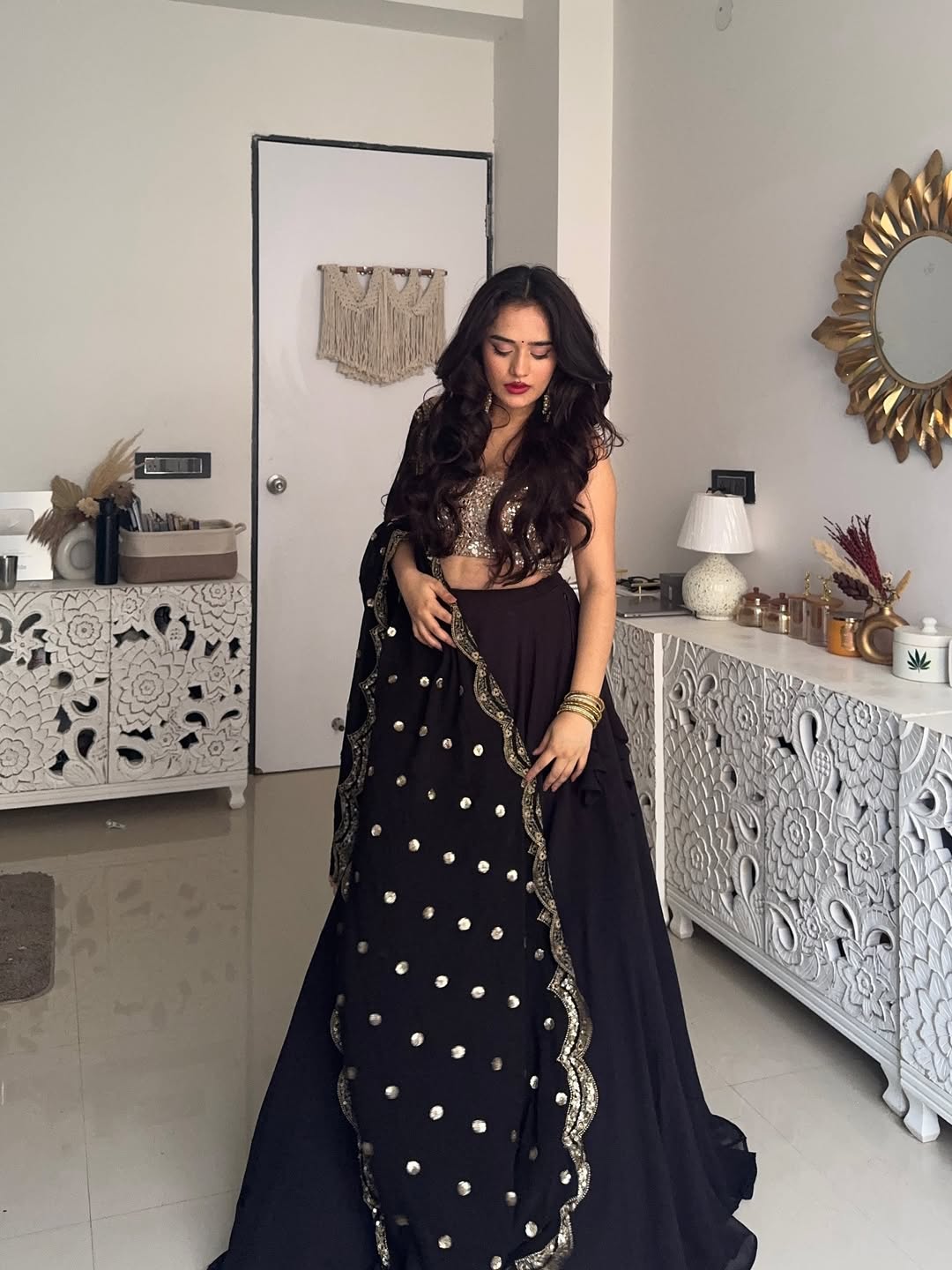 Black Elegance Georgette Noir Glow Lehenga choli