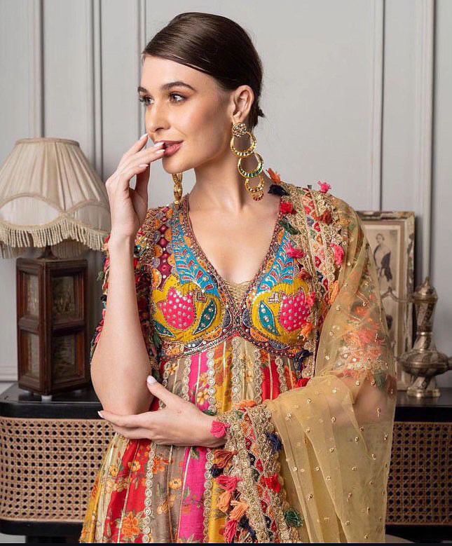 Royal Multicolor Boho Floral Anarkali Set
