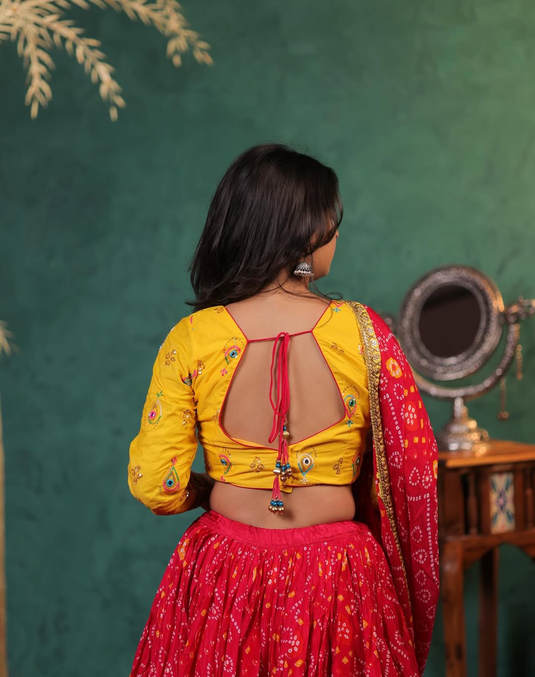 Traditional Gujarati Bandhani Lehenga with Dupatta