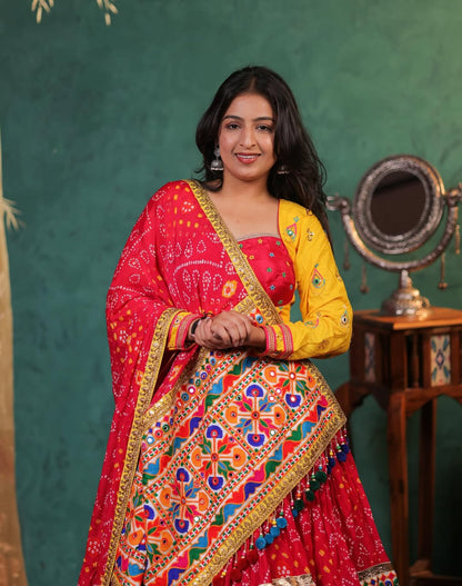 Traditional Gujarati Bandhani Lehenga with Dupatta