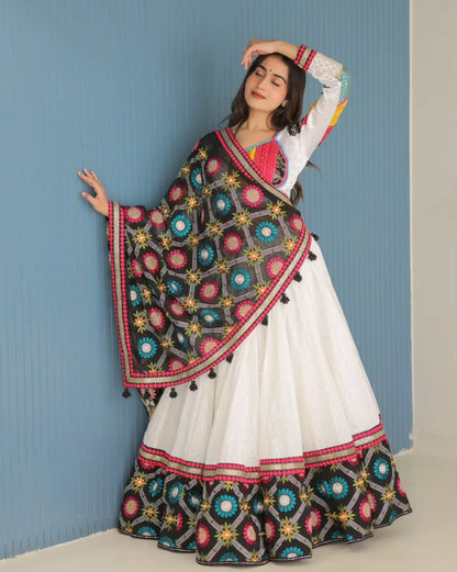 Tejasvi GlowMirror work Garba Lehenga Choli