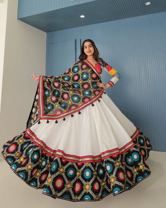 Tejasvi GlowMirror work Garba Lehenga Choli
