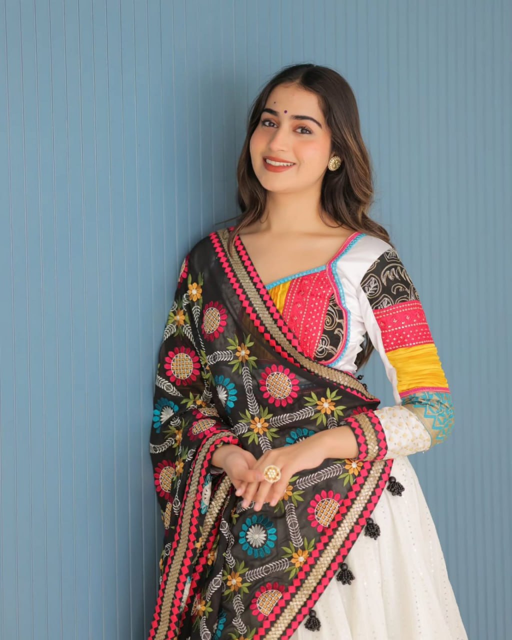 Tejasvi GlowMirror work Garba Lehenga Choli