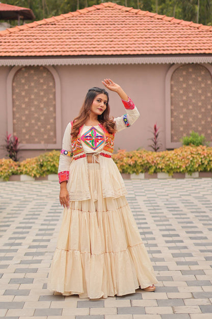Raasvika Ivory Fusion Navratri Lehenga Set