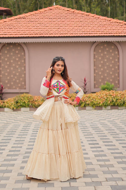 Raasvika Ivory Fusion Navratri Lehenga Set
