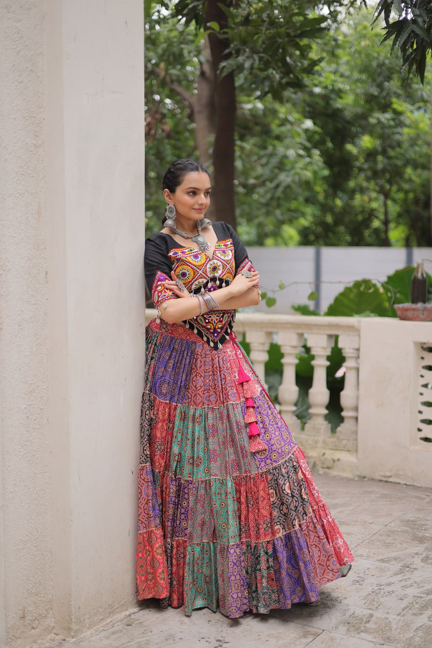 RangTarang Multicolor Cotton Mirror Work Chaniya Choli Set