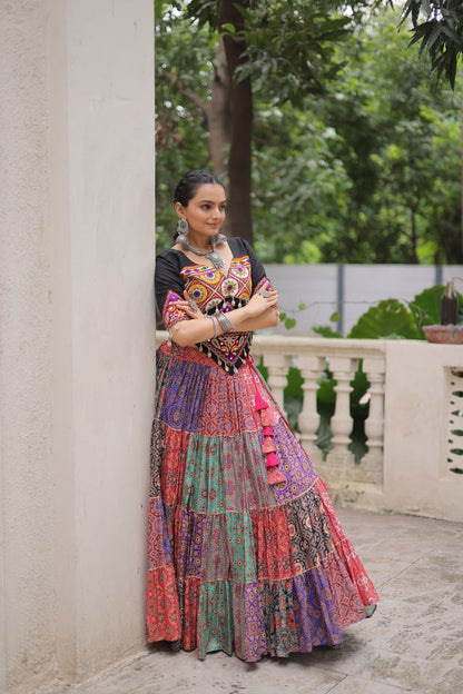 RangTarang Multicolor Cotton Mirror Work Chaniya Choli Set