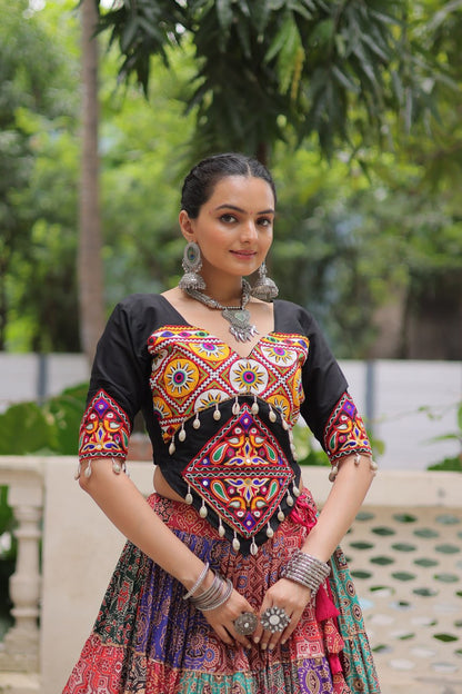 RangTarang Multicolor Cotton Mirror Work Chaniya Choli Set