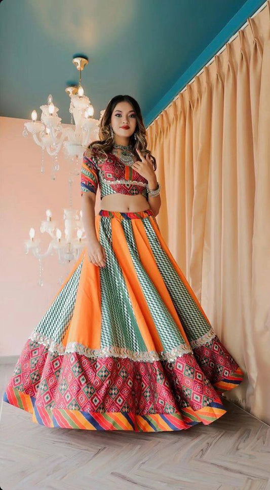 Rangriti Festive Bloom Dazzling Tribal Patchwork Flair Lehenga Choli