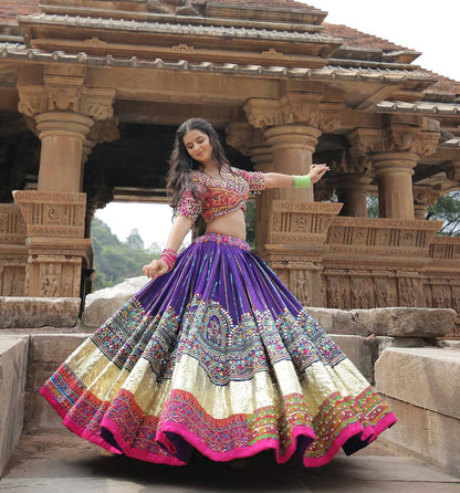 Kavya Traditional Purple & Gold Banarasi Lehenga choli