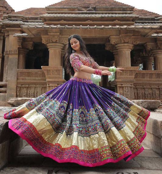 Kavya Traditional Purple & Gold Banarasi Lehenga choli