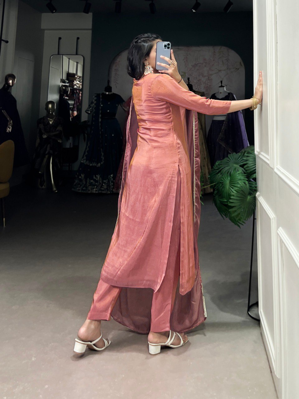 Noira Rosewood Gleam Dusty Rose Designer Kurta Set