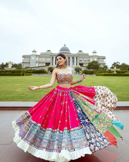 PINK AND WHITE COLOR HEAVY MUSLIN COTTON WITH DIGITAL PRINT LEHENGA CHOLI