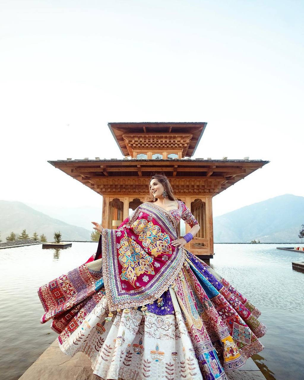 MULTICOLORED SEQUENCE WORK GRABA DANCE NAVRATRI LEHENGA CHOLI