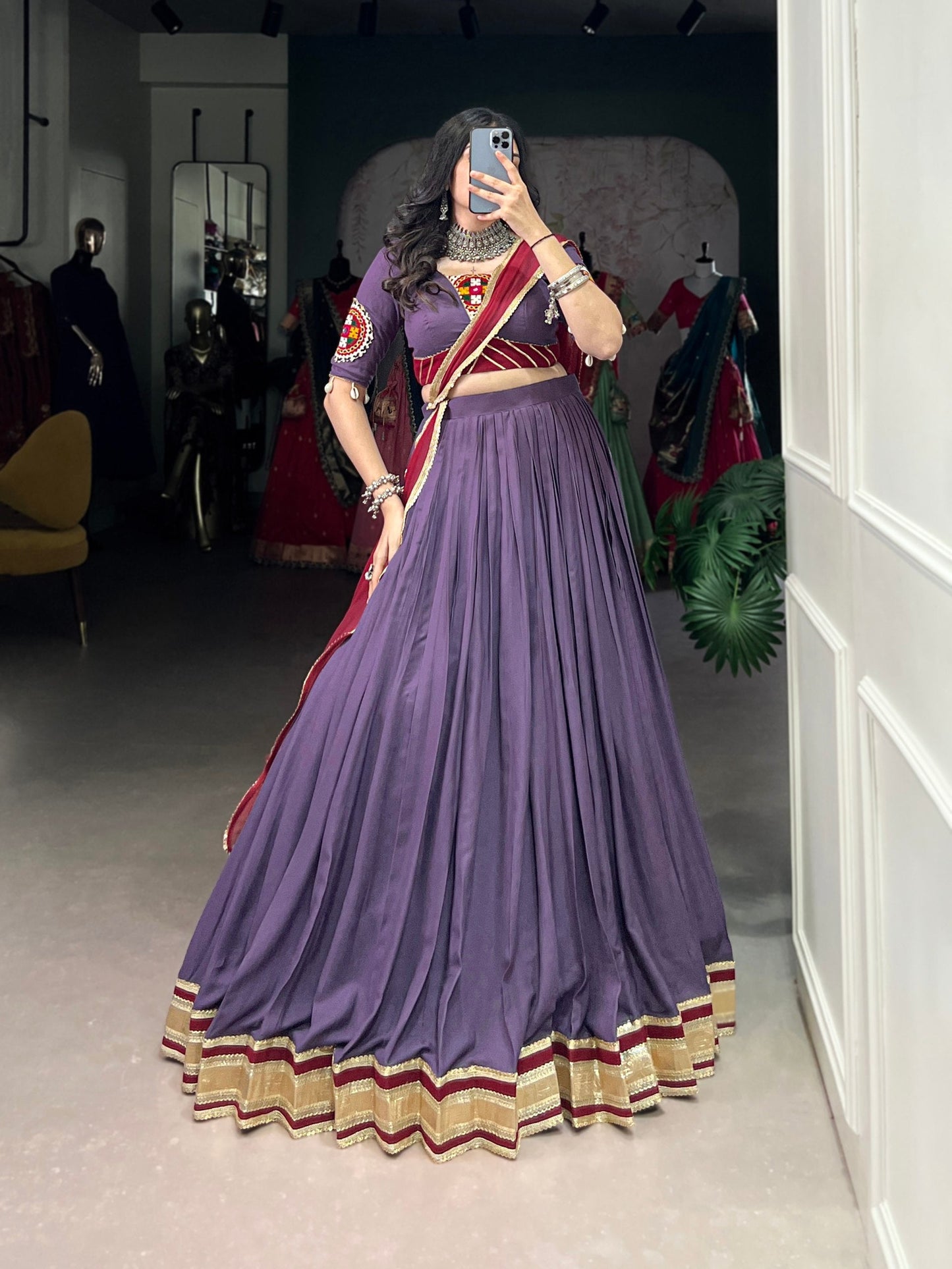 Baadal Banarasi Festive Purple Ensemble with Traditional Touch Elegance Lehenga Choli