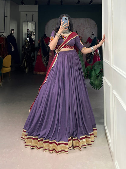 Baadal Banarasi Festive Purple Ensemble with Traditional Touch Elegance Lehenga Choli