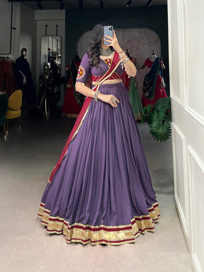 Baadal Banarasi Festive Purple Ensemble with Traditional Touch Elegance Lehenga Choli