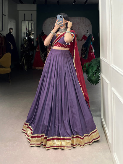 Baadal Banarasi Festive Purple Ensemble with Traditional Touch Elegance Lehenga Choli