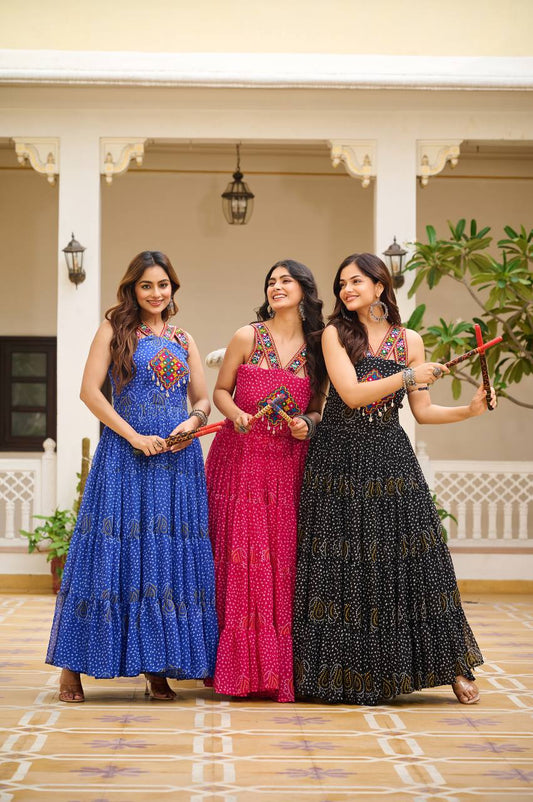 Navrang Dandiya Glow Mirror Anarkali Gown