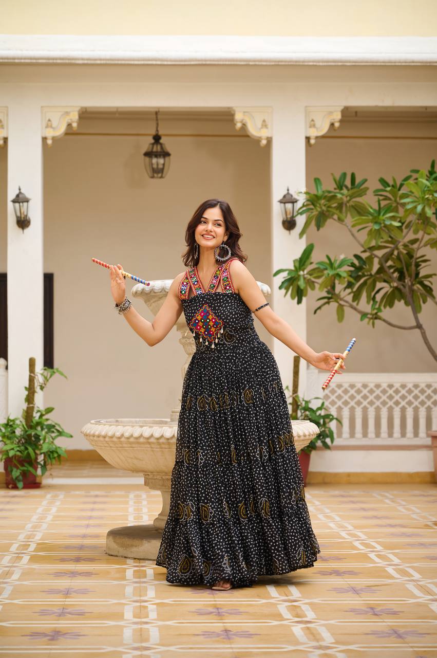 Navrang Dandiya Glow Mirror Anarkali Gown