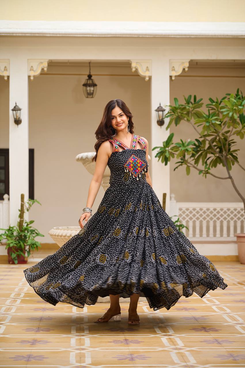 Navrang Dandiya Glow Mirror Anarkali Gown