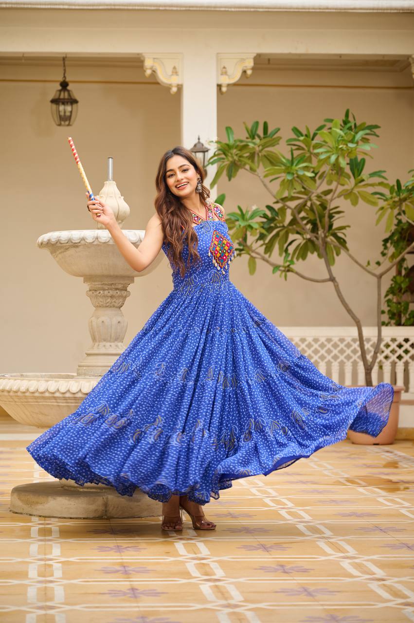 Navrang Dandiya Glow Mirror Anarkali Gown