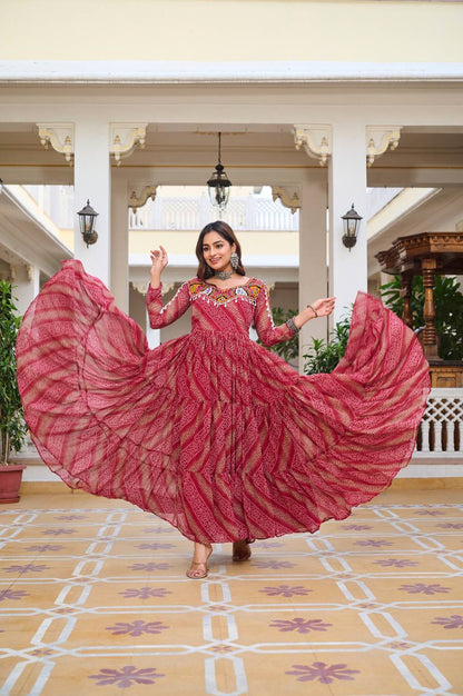 Rajrang Garba Glamour Mirror And Bandhani Magic Gown