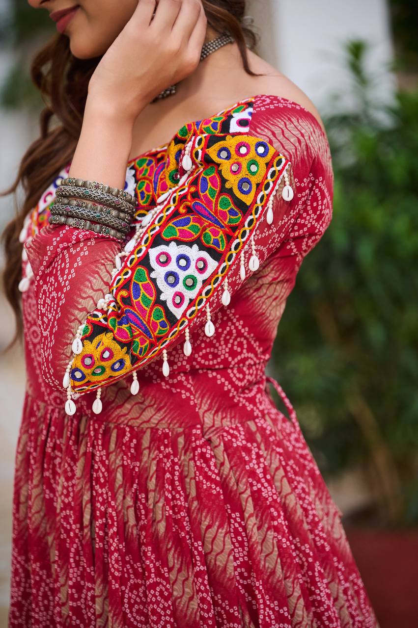 Rajrang Garba Glamour Mirror And Bandhani Magic Gown