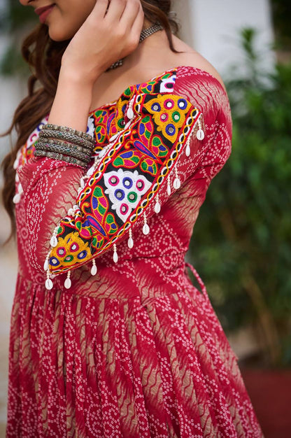 Rajrang Garba Glamour Mirror And Bandhani Magic Gown