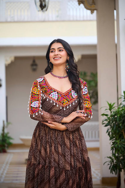 Rajrang Garba Glamour Mirror And Bandhani Magic Gown