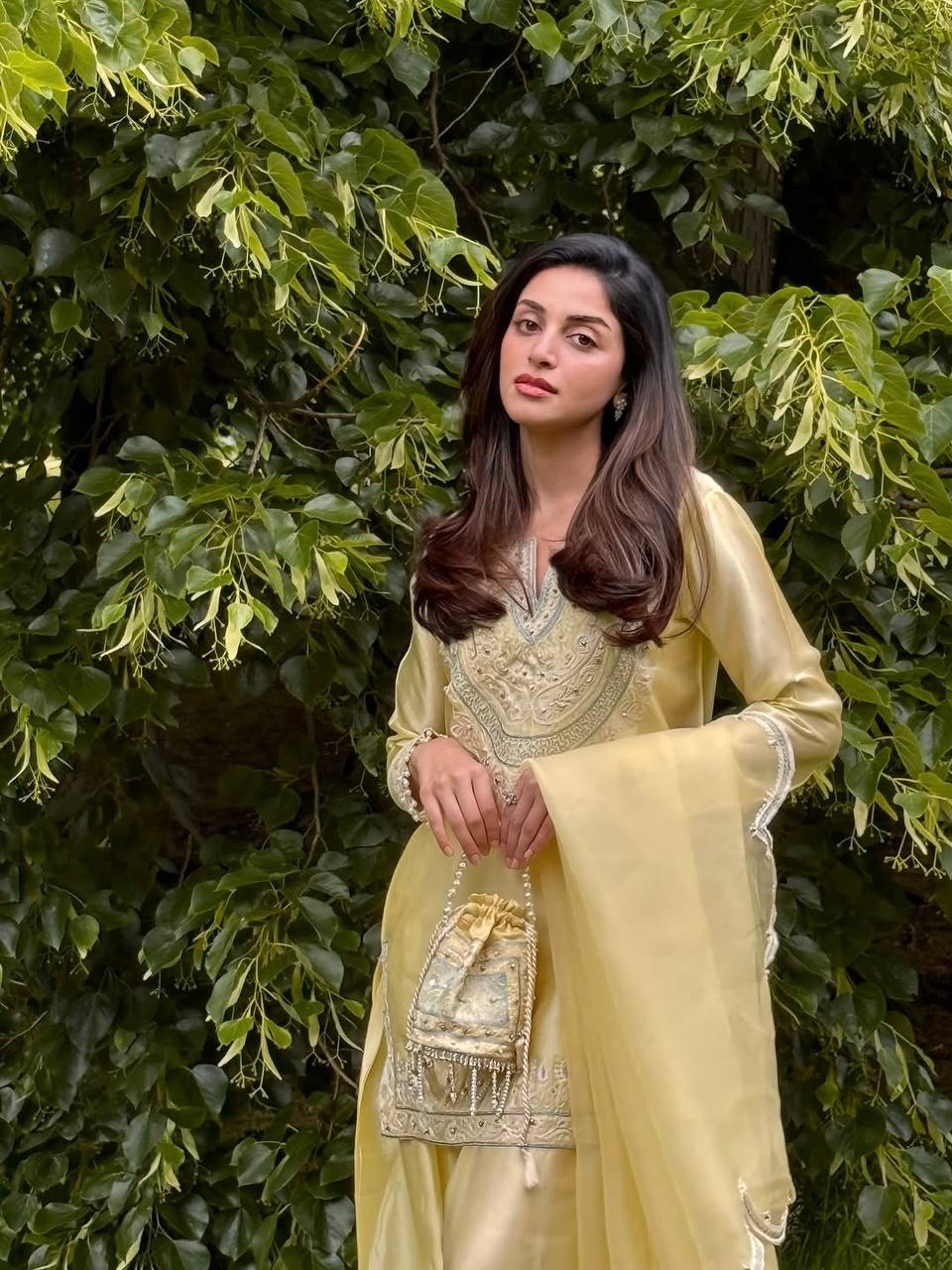 Aarzu Soft Yellow Ethnic Wear with Threadwork Charm Plazo Set