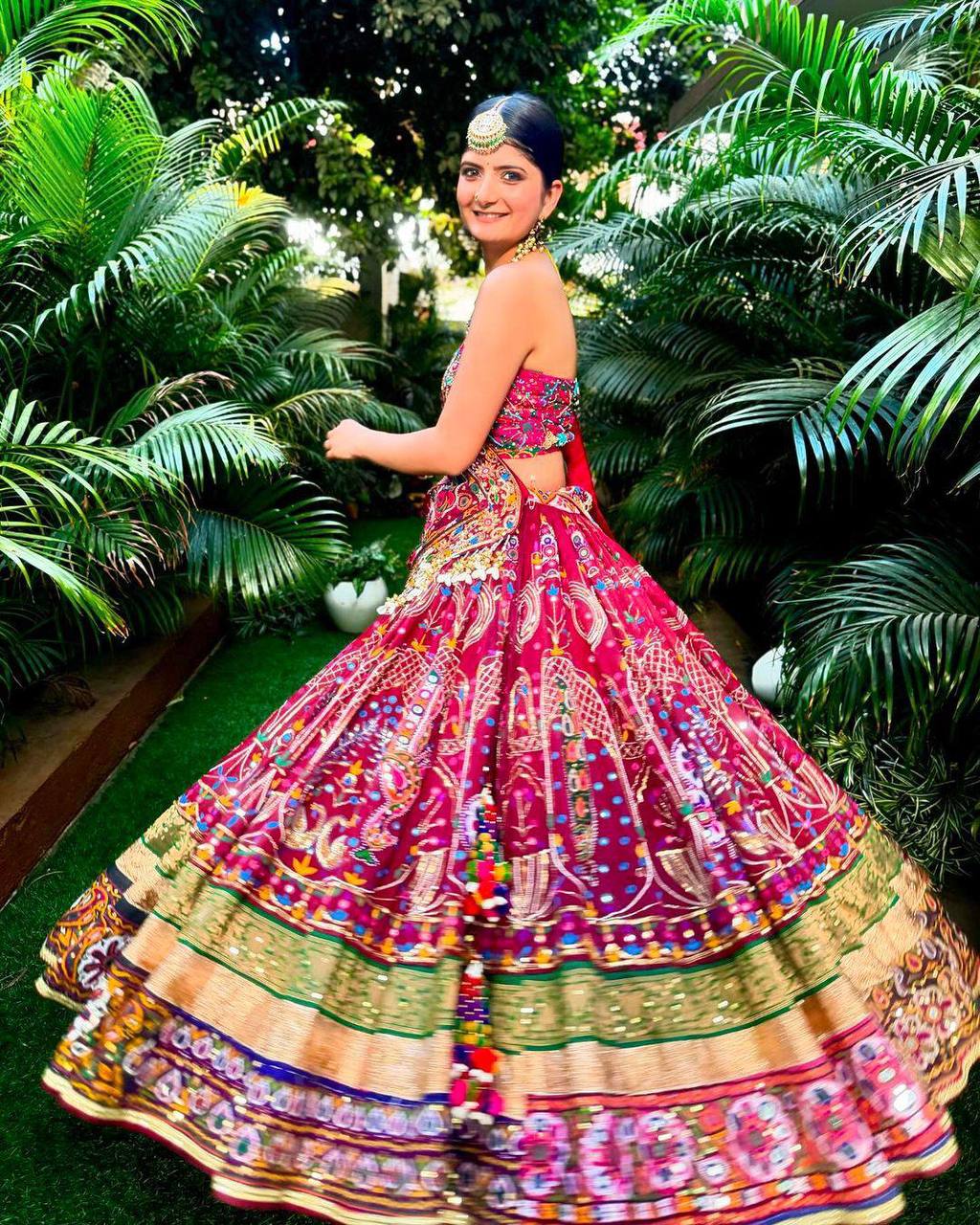 Maroon Mehfil Traditional Kutchi Embroidery Heritage Borders Lehenga Choli