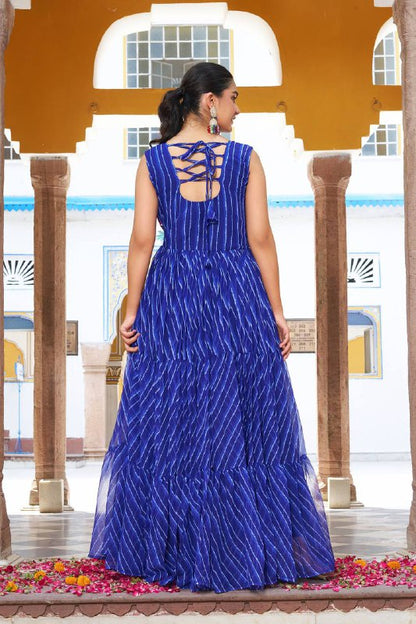 Raas Rani Multicolor Embroidered Bandhani Flare Gown