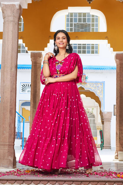 Raas Rani Multicolor Embroidered Bandhani Flare Gown
