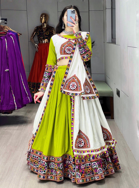 Vibha Multicolor Kutchi Work Mirror Embroidered Navratri Lehenga Set