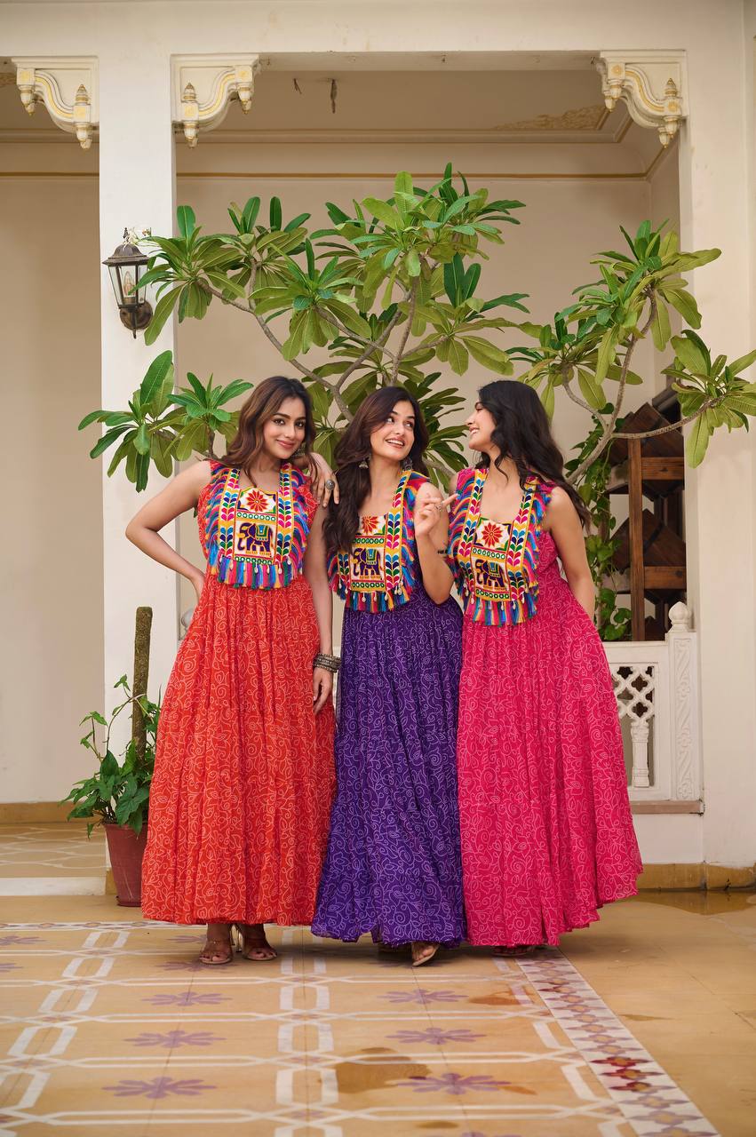 Kesarika Queen Kutchi Embroidered Fully Flair Gown