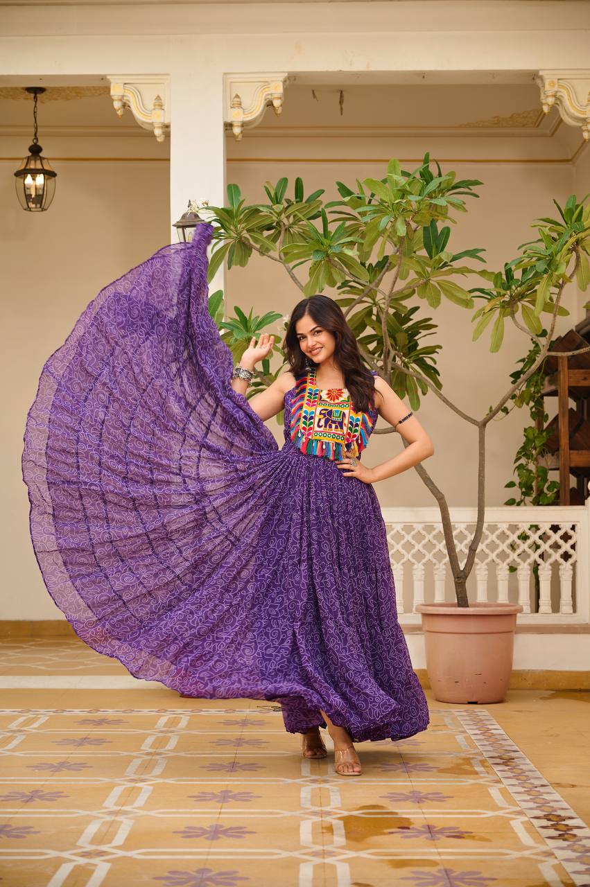 Kesarika Queen Kutchi Embroidered Fully Flair Gown