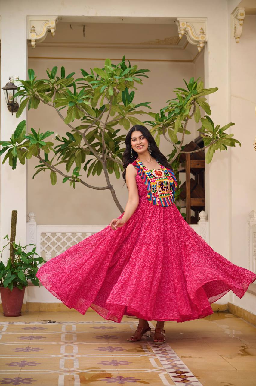 Kesarika Queen Kutchi Embroidered Fully Flair Gown