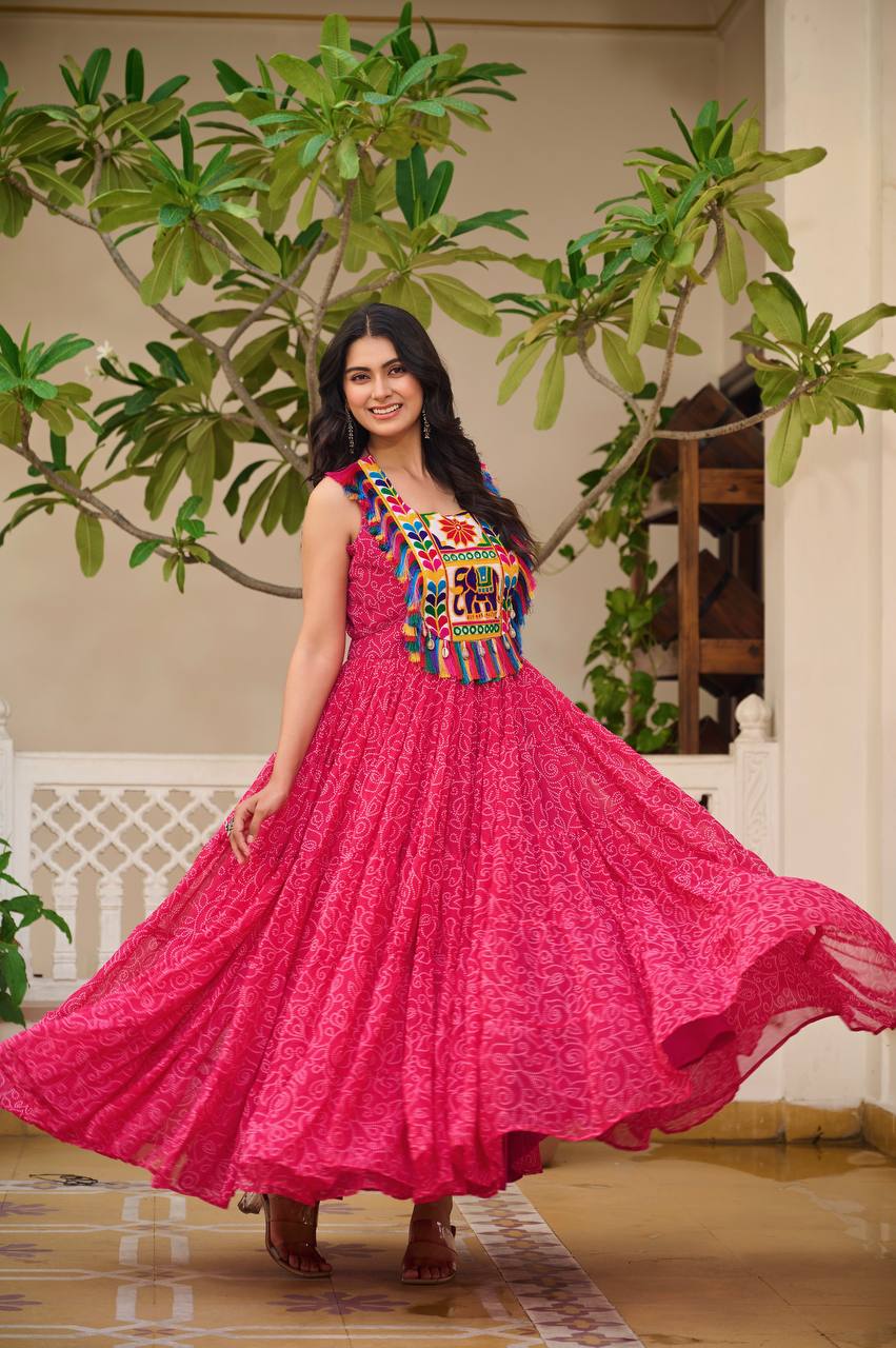 Kesarika Queen Kutchi Embroidered Fully Flair Gown