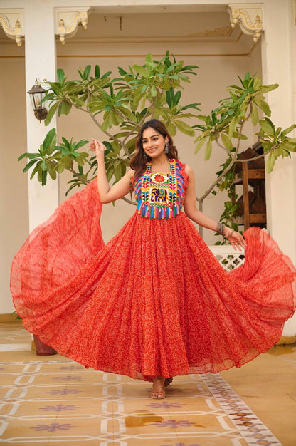 Kesarika Queen Kutchi Embroidered Fully Flair Gown