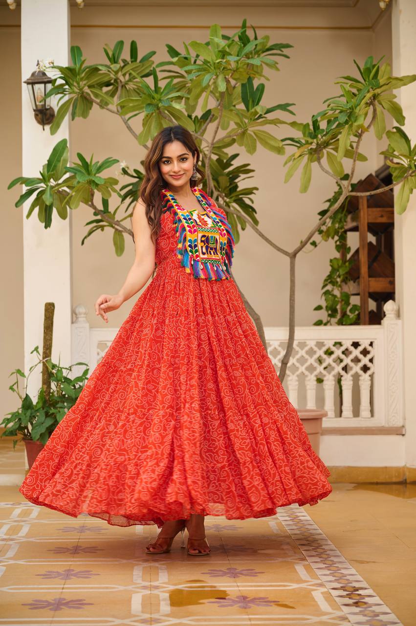 Kesarika Queen Kutchi Embroidered Fully Flair Gown