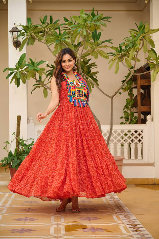 Kesarika Queen Kutchi Embroidered Fully Flair Gown