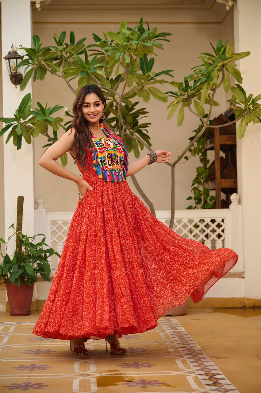 Kesarika Queen Kutchi Embroidered Fully Flair Gown