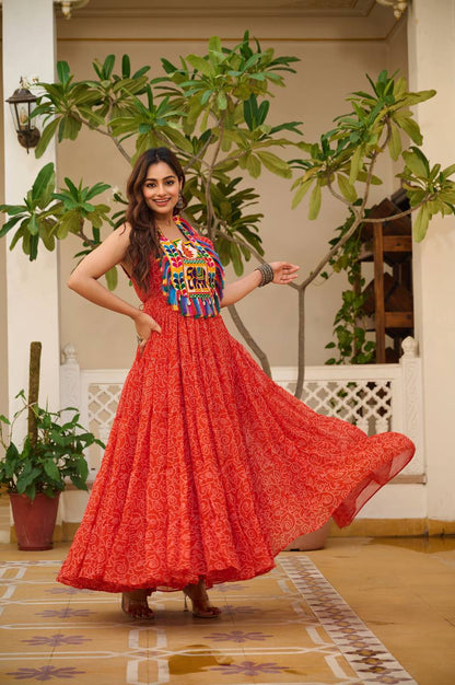 Kesarika Queen Kutchi Embroidered Fully Flair Gown