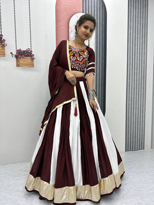 Neelvaani Ethnic Gujarati Embroidered Lehenga Choli Set