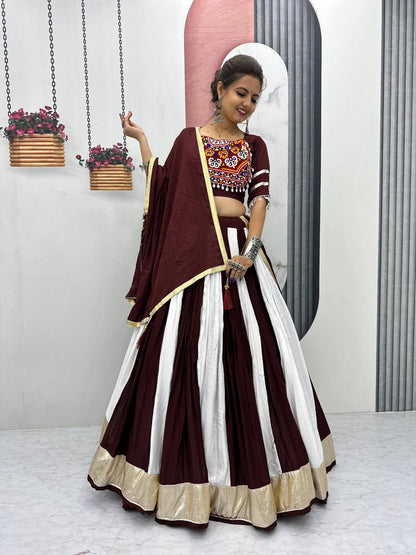 Neelvaani Ethnic Gujarati Embroidered Lehenga Choli Set