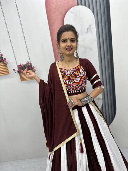 Neelvaani Ethnic Gujarati Embroidered Lehenga Choli Set